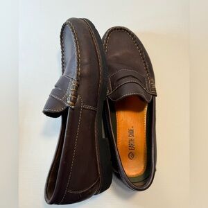 Earth Shoe brown leather boat shoes men's 11M